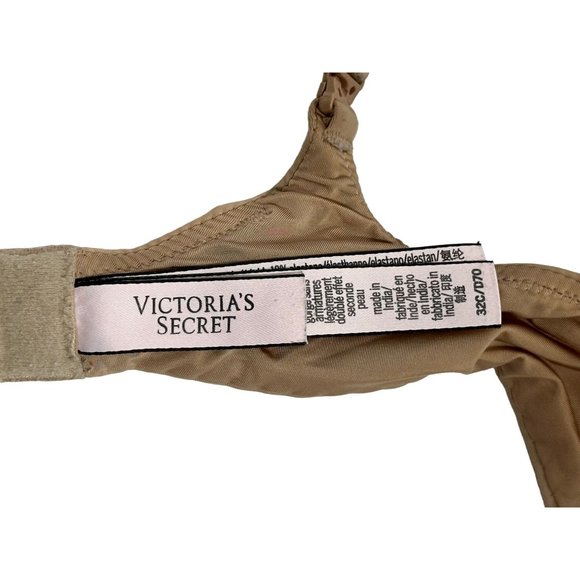 Victoria Secret No Underwire Lightly Padded T-shirt Push Up Nude / Tan Bra Size - Picture 3 of 4